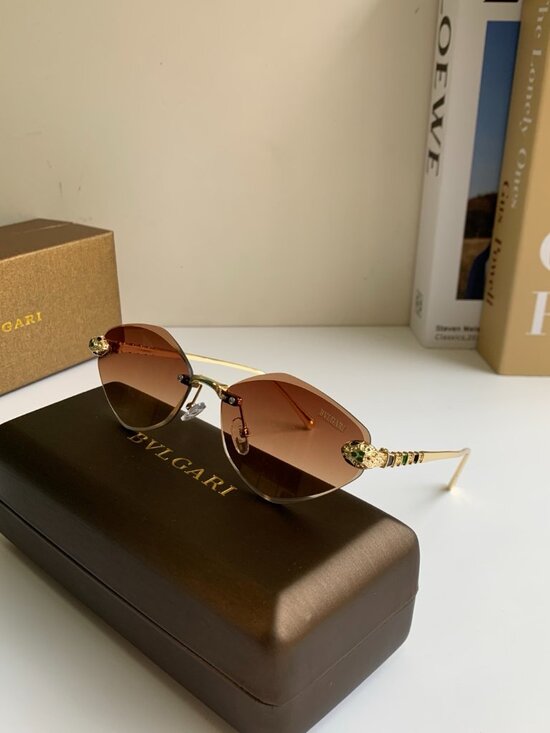 Bvlgari Serpenti Rimless Gradient Brown Sunglasses